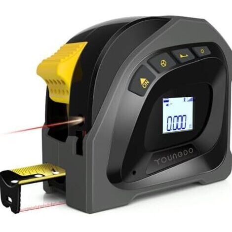 Telémetro láser con pantalla LCD retroiluminada, cinta métrica, telémetro láser de 40 m, cinta métrica de 5 m, láser para medición, portátil, recargable.