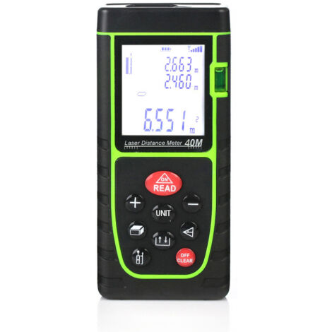 Telemetro laser, misuratore di distanza laser a livello, misuratore di distanza laser da 40 metri, righello laser, telemetro, misurazione di distanza, area e volume