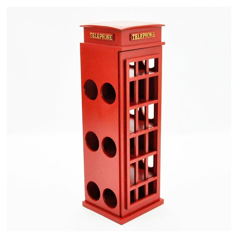 Minster Stylish Living MSL 77cm Telephone Box Wine Rack, Red