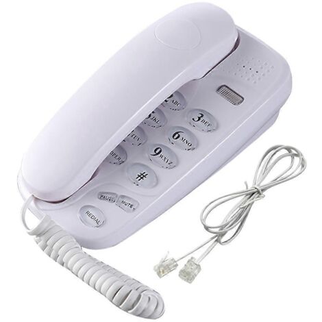 Téléphone fixe KXT-580, montage mural ou de bureau, fonction muet et rappel automatique, avec fonction flash d'appel.