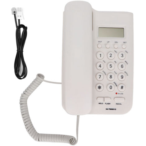 Téléphone fixe KXT5006CID pour bureau, maison, hôtel avec afficheur, kit extension et mains-libres partiel (Blanc)