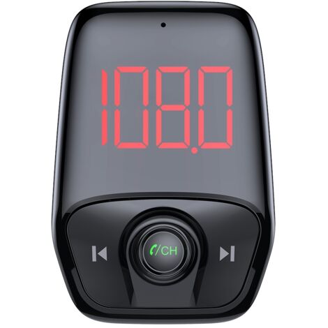 Téléphone mains libres Bluetooth pour voiture avec grand écran, transmetteur FM, lecteur MP3 et clé USB, chargeur