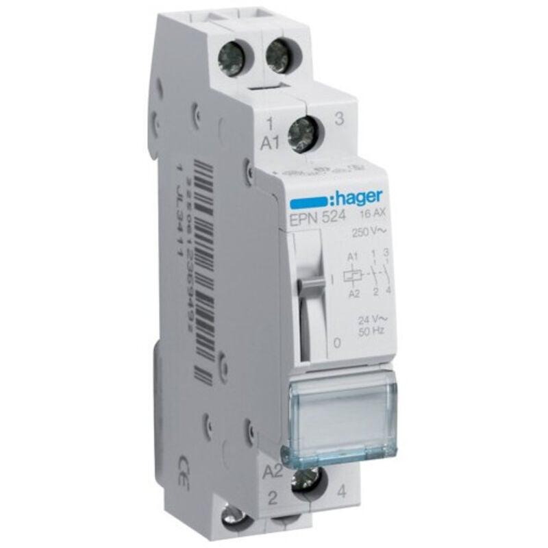 Hager - télérupteur 16a - 2 contacts no - 12-24 volts
