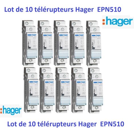 Télérupteur 1F - 230V 16A EPN510 - Hager - Lot de 10 pièces