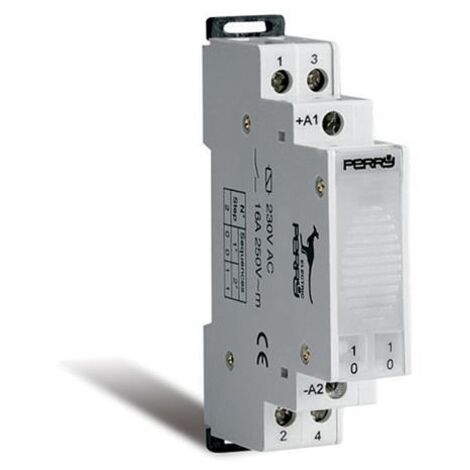 Télérupteur électromécanique 1 DIN 2 contacts 2 séquences 16A 24V CA - PERRY