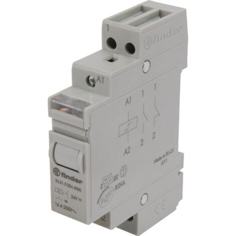 Télérupteur modulaire 1NO 16A 24V DC AgSnO2 FINDER 202190244000PAS