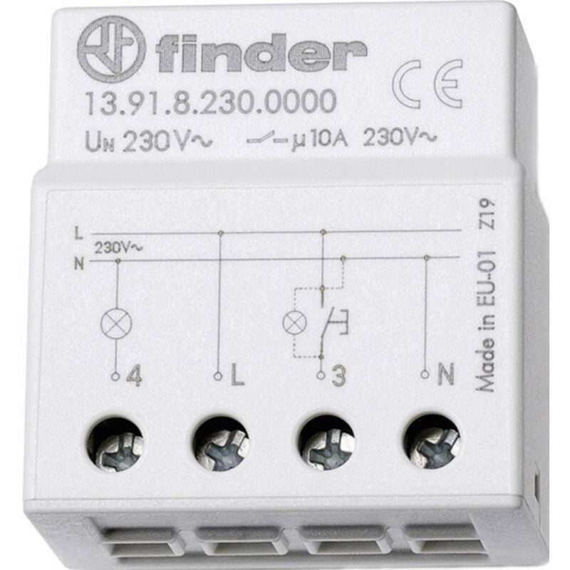 Télérupteur pour encastrement/saillie Finder 13.91.8.230.0000 1 no (t) 230 v/ac 10 a 2300 va 1 pc(s)