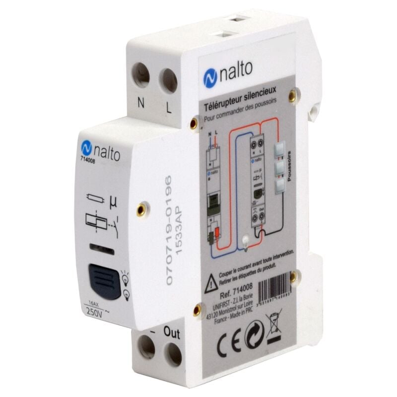 Télérupteur silencieux 16A 16A 1NO monophasé Nalto