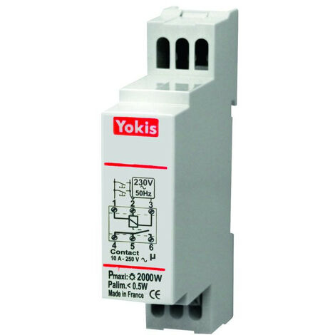 Télérupteur temporisable modulaire 2000W avec neutre - YOKIS MTR2000M