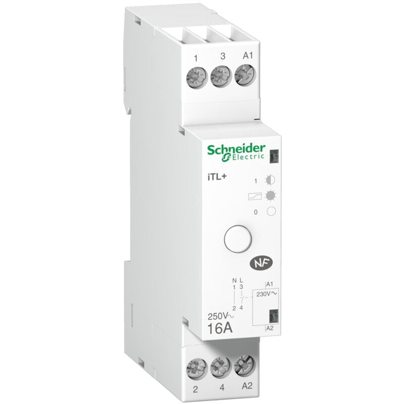 Schneider Electric - Acti9 iTL+ télérupteur silencieux 1 Pôle 16A 230VCA livré avec 1 intercalaire schneider A9C15032