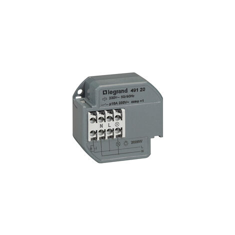 Télérupteur unipolaire 10AX 230V 60Hz avec minuterie intensité maximum 50mA LEGRAND 049121