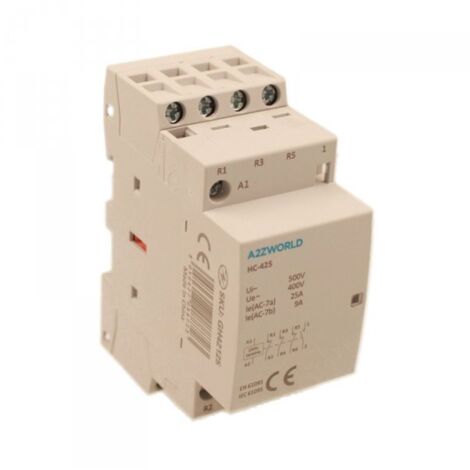 Teleruttore Contattore Modulare AC 4P 2M 1NO+3NC 25A AC 230V IP20 IEC61095 / IEC60947-4-1 HC-425