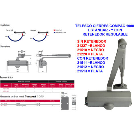 TELESCO Cierres Compac 1000 Estándar Negro AS1159S.NE