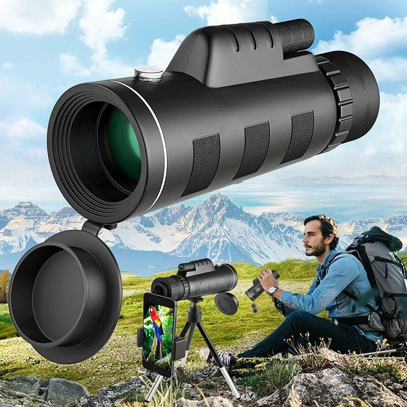Fei Yu - Télescope monoculaire 40 x 60 hd étanche anti-buée avec support pour smartphone et trépied zoom monoscope jumelles pour observation des
