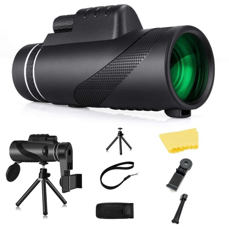 Téléscope Monoculaire 80x100 Haute Puissance Vision Nocturne pour Observation Ornithologique Randonnée Astronomie