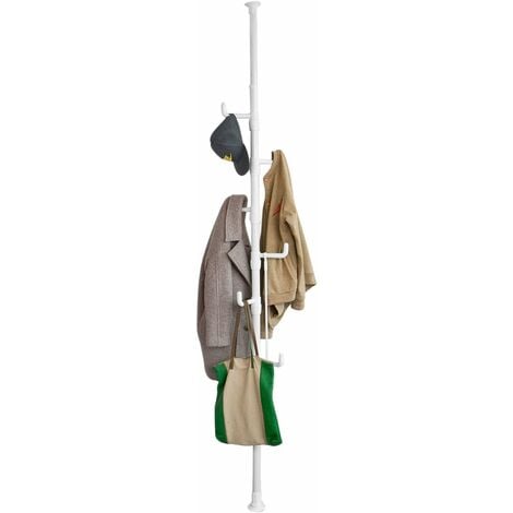 Télescope Porte-manteaux Télescopique - 6 chrochets Hauteur (214cm-275cm) avec Vêtements Fork FRG159-W SoBuy®