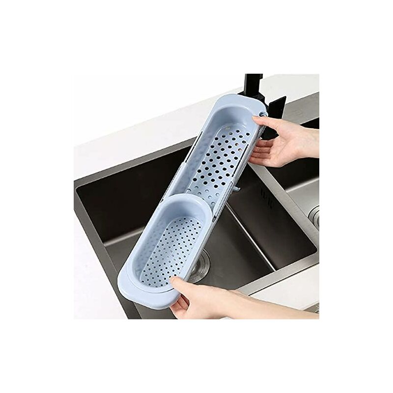 Image of Telescopic Dish Rack, Adjustable Dish Rack, Kitchen Sink Drain Basket, Sponge Drainer, Sink Tray for Home, Kitchen, Bathroom, Laundry, Kitchen