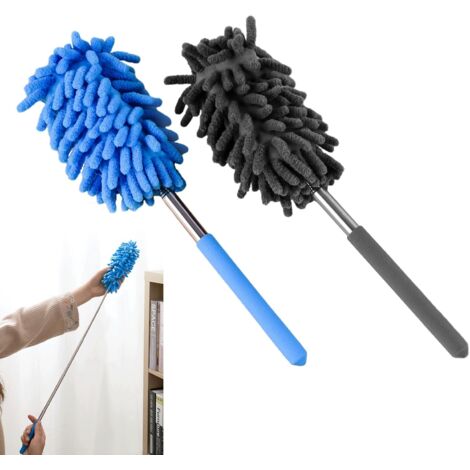 Telescopic Duster, 2 Pack Extendable Duster with Telescopic Handle, Long for Cobwebs, Extendable Long Duster 75cm, Easy Dust Removal