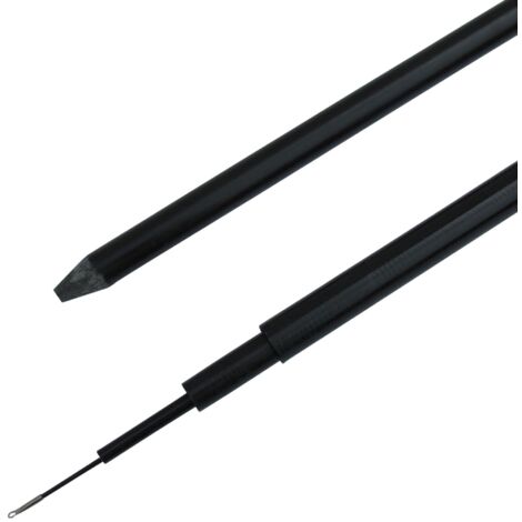Telescopic Flag Pole Windsock Mast with Support Stake 6M Black (Fibreglass Extending Retractable Camping Garden Festival)