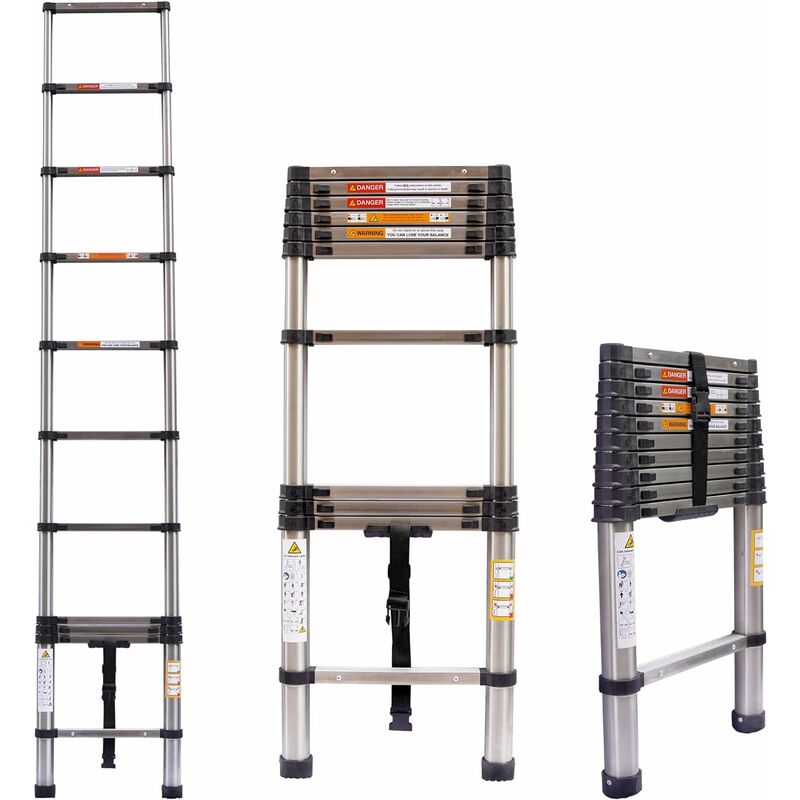 Briefness - Telescopic Ladder Extendable Step Ladder Folding Multi Purpose Loft Ladders diy