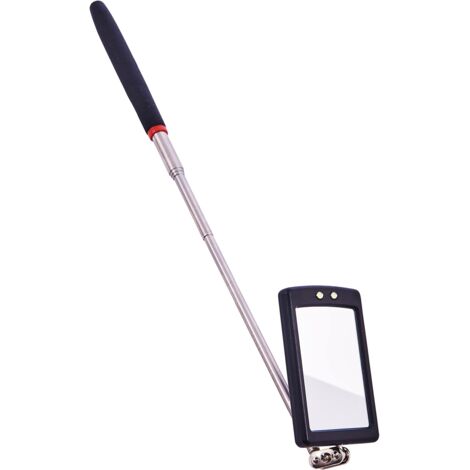 Telescopic Light Inspection Mirror 2 Bright LED Grip Extends 29-87cm S2305
