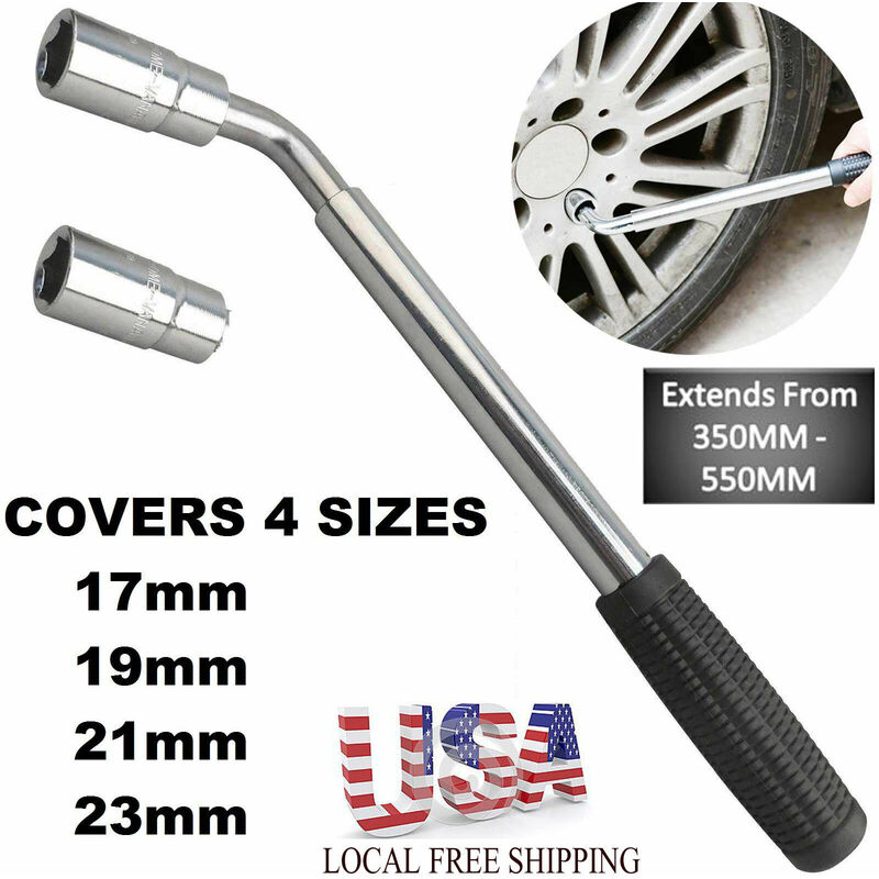 17mm &19mm 21mm &23mm Car Van Brace Extendable Wheel Socket Tyre Lug Nut Wrench