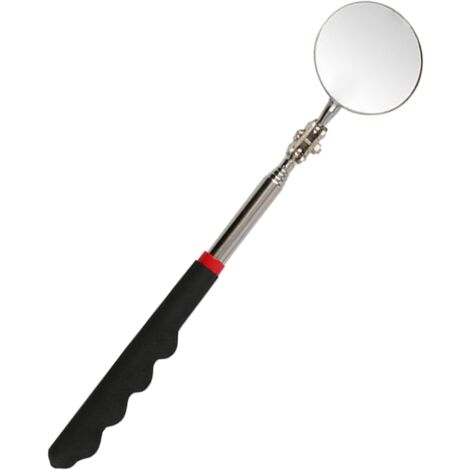 Telescopic Mirrors, Adjustable Inspection Mirrors, Inspection Mirror, 360 Degree Rotating Inspection Mirror, Telescopic Up to 73cm, Black Non-Slip Handle, for Auto Repair