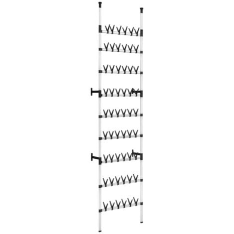 Telescopic Shoe Rack with Rods Aluminium vidaXL