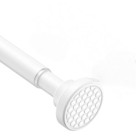 Telescopic shower rail 70-120 cm, no drilling required, ideal for bathroom, window, cabinet, white