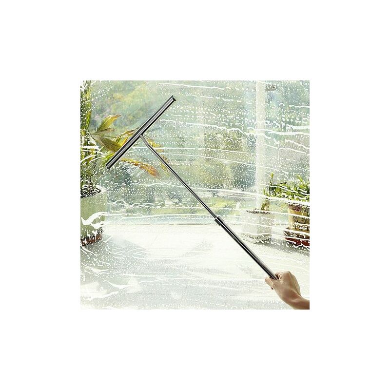Telescopic shower squeegee with silicone blade for bathroom, kitchen, car
