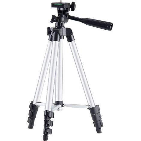 Telescopic Tripod Stand for Laser Leveling Device Cross Line Laser Bubble Level Rotary Laser Construction Site Laser Line Level Compatible with Dewalt Makita,Silver,One Piece,