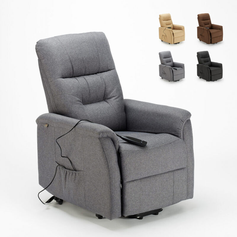 

Sillón Relax eléctrico reclinable con elevador y ruedas para personas mayores Marie | Color: Gris Oscuro