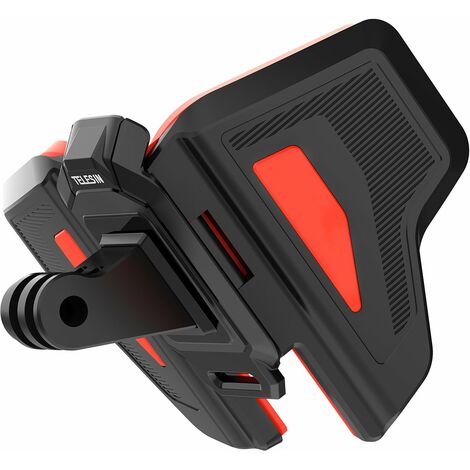 TELESIN GP-HBM-MT2 Sangle de fixation pour casque de moto de deuxieme generation Support de menton avant flottant Compatible avec GoPro Hero 9 8 7 6 5 DJI Osmo ACTION Insta360 ONE R, modele: Noir avec