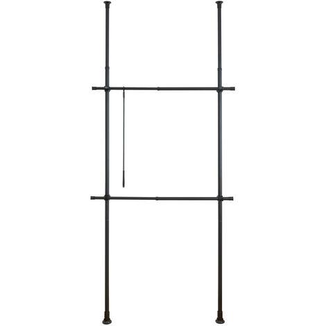 Teleskop-Garderobensystem HERKULES BASIC, schwarz, WENKO