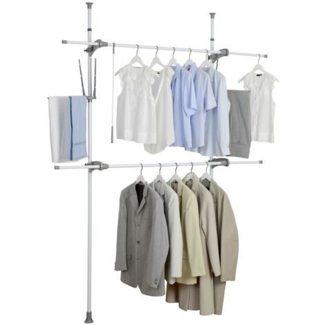 Teleskop-Kleiderbügel HERKULEX FLEX, praktischer Rahmen mit verstellbaren Maßen - 165-300 x 116-190 x 36 cm, WENKO