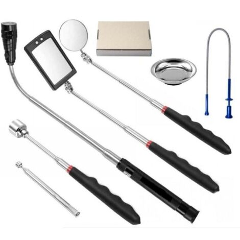 Teleskop-Magnetgreifer mit LED-Licht, flexibler Saugstab mit Licht, 7-teiliges Set