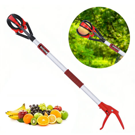 Teleskop-Obstpflücker, 1,3 m bis 2,3 m, dreizinkiger Apfelpflücker, verstellbarer Obstpflücker mit langem Arm