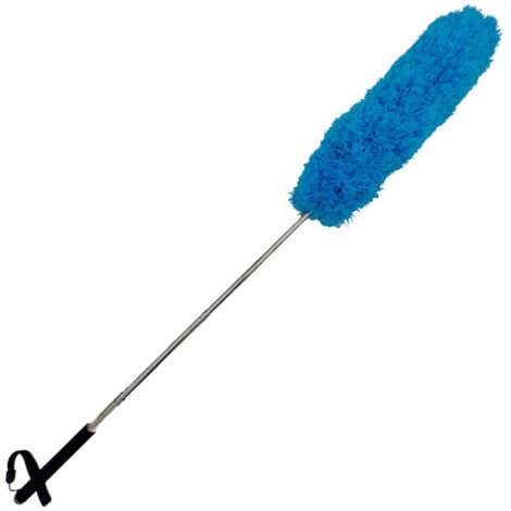 Teleskop Staubwedel bis 133cm flexibel Staubwischer Wedel Wischer ausziehbar Teleskopstiel  - blau