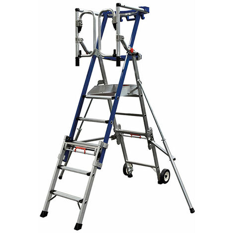 Teleskopische Stehleiter 6 bis 9 Stufen - Maximale Arbeitshöhe 4.30m - PIRLXT9-U