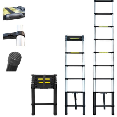 HOSTRÖM Teleskopleiter 2,6m TELESCOO9, Aluminium, Zusammenklappbar, Ausziehbar, Max Arbeitshöhe 3,5m, Standart EN131, 5 Jahre Garantie, Hostrom