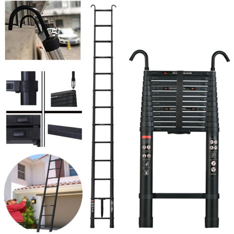 Teleskopleiter Ausziehleiter 16.4ft Klapp Ausziehbar Stehleiter Mehrzweck Alu 5M