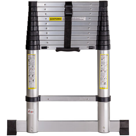 Teleskopleiter Trittleiter 3,20m max. belastbar 150 kg Steigungsmaß max. 30cm