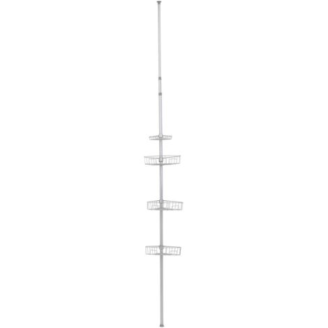 Teleskopsäule aus lackiertem metall mit 4 regalen - grau - Tendance