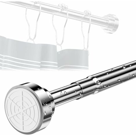 Teleskopstange, Duschvorhangstange 55-85 cm ohne Bohren, Teleskop-Kleiderstange aus Edelstahl, drehbar und verstellbar