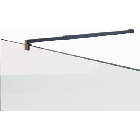 Teleskopstange für Duschwände Glaswand Walk In Stabilisator Glasstärke von 6mm - 10mm Justiebar von 70-118 cm Stabilisationsstange 22BM Schwarz