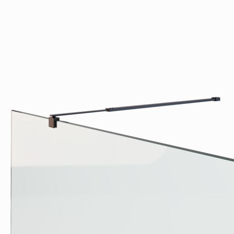 Teleskopstange für Duschwände Glaswand Walk In Stabilisator Glasstärke von 6mm - 10mm justierbar von 73-121 cm Stabilisationsstange 23BM Schwarz