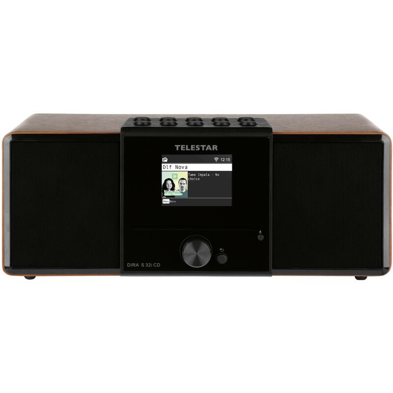 Dira s 32i cd Radio-lecteur cd dab+, fm, Internet dlna, WiFi, usb, cd, Bluetooth, radio internet avec télécommande bois (foncé) X258032 - Telestar