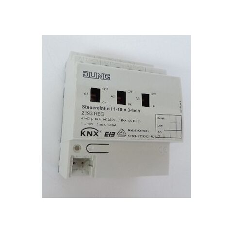Télevariateur BUS modulaire 3 sorties 16A pour variation ballast 1-10V 2500W KNX / EIB TN-2193REG JUNG 06 2193 99