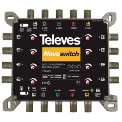 Televes Multischalter 5 in 8 Guß NEVO recpower kask. MS58C