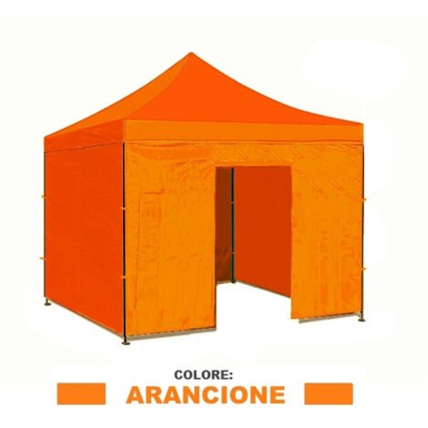 Teli laterali/Copertura per gazebo pieghevole impermeabile 3x3m Arancione - Mod. Loop